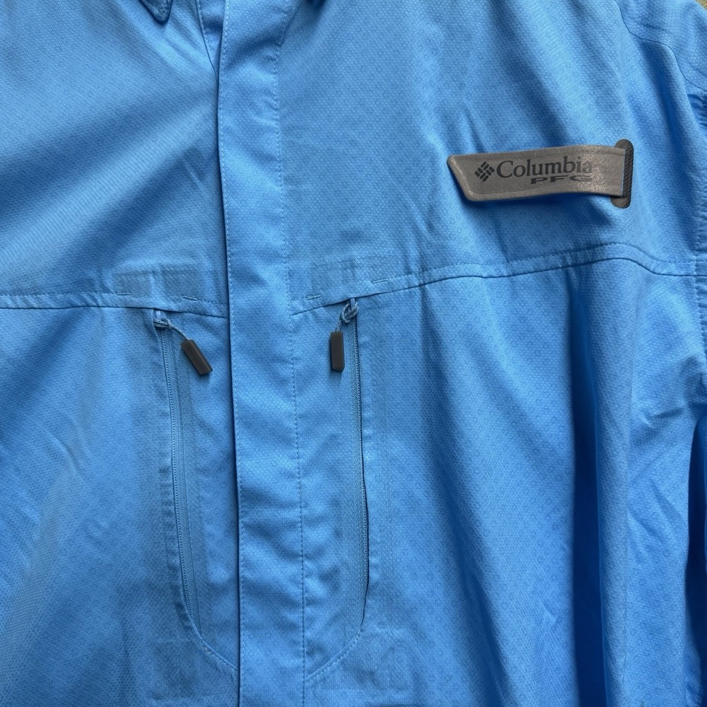 Columbia Force XII ZERO LS Hybrid PFG Omni-Shade UPF 50 Mens XL Blue Shirt - Picture 6 of 9